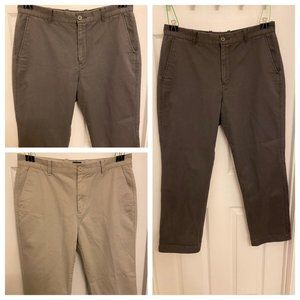 2x J. Crew Cotton Twill Casual Chinos (33x30)